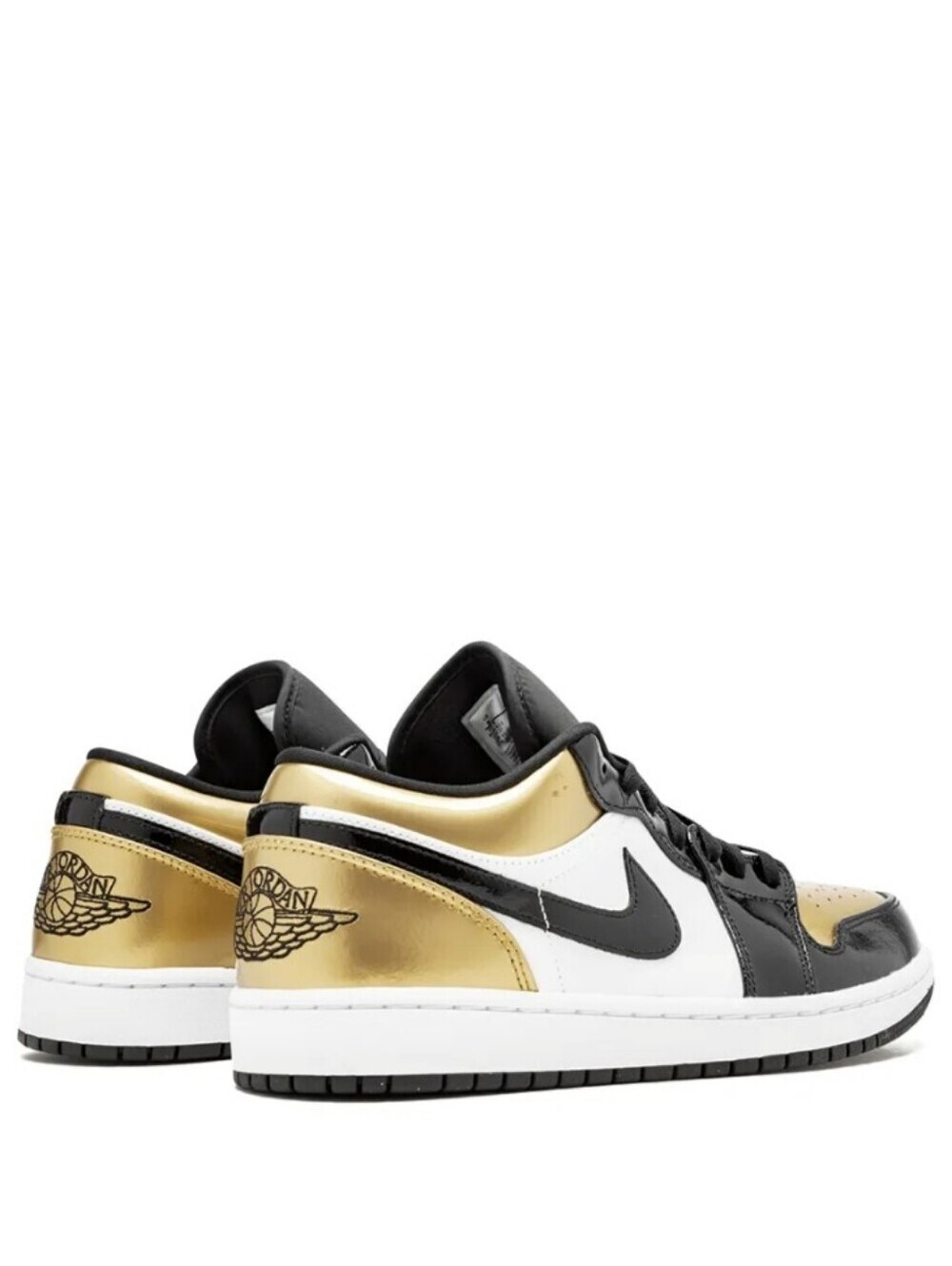 Nike Air Jordan 1 SE Low Gold Toe Mens Black and Gold Sneakers